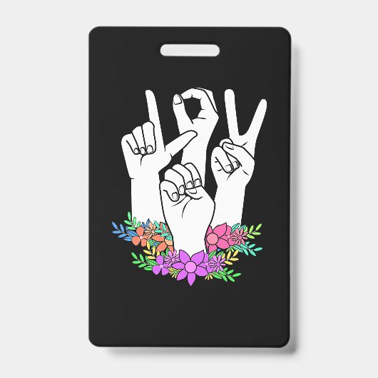 Badge Signe main ASL de l'enseignant (Avant)