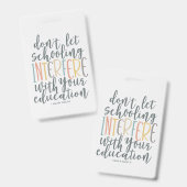 Badge Signet du devis d'éducation à l'école d'accueil (Avant & arrière)