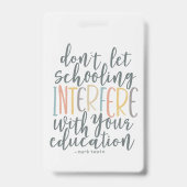 Badge Signet du devis d'éducation à l'école d'accueil (Arrière)