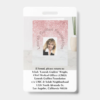 Badge "S'il est trouvé, s'il vous plaît retournez à," ba