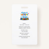 Badge S'il vous plaît être patient J'ai un nom d'autisme (Dos)