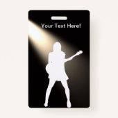 Badge Silhouette de guitare pour insigne avec Lynard (Devant)