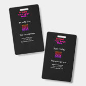 Badge Simple analyse minimale pour payer Ajouter un logo (Avant & arrière)