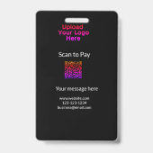 Badge Simple analyse minimale pour payer Ajouter un logo (Arrière)