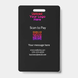 Badge Simple analyse minimale pour payer Ajouter un logo