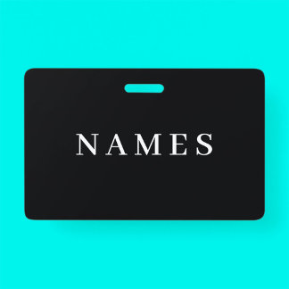 Badge Simple Black Custom Ajouter Votre Nom Élégant