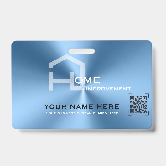 Badge Simple bleu minimaliste entreprise moderne (Front)