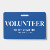 Badge Simple Blue Bénévole (Arrière)