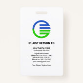 Badge Simple Blue Box Modèle photo ID Médicale du person (Dos)