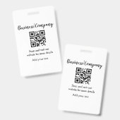 Badge Simple business company website barcode QR add nam (Front & Back)