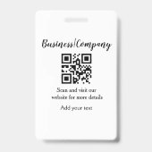 Badge Simple business company website barcode QR add nam (Back)