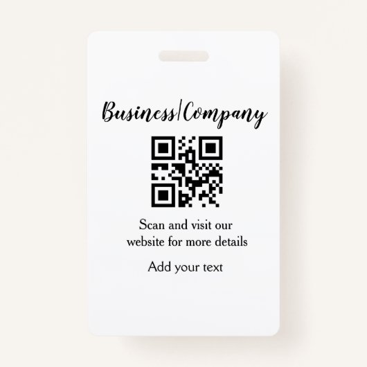 Badge Simple business company website barcode QR add nam (Devant)