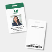 Badge Simple Business Photo Staff ID devient Carte d'ide (Avant & arrière)