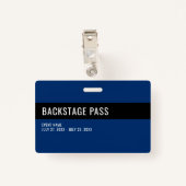 Badge Simple carte de volontaire bleu insigne d'identifi (Dos avec clip)