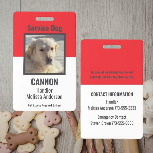 Badge Simple carte d'identité de chien d'assistance pers