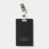 Badge Simple carte d'identité d'employé avec nom et logo (Arrière avec clip)