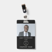 Badge Simple carte d'identité d'employé avec nom et logo (Avant avec clip)