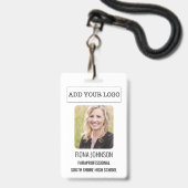 Badge Simple carte d'identité pour employé (Avant avec lanière)