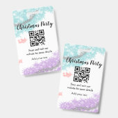 Badge Simple christmas party website barcode QR add name (Front & Back)