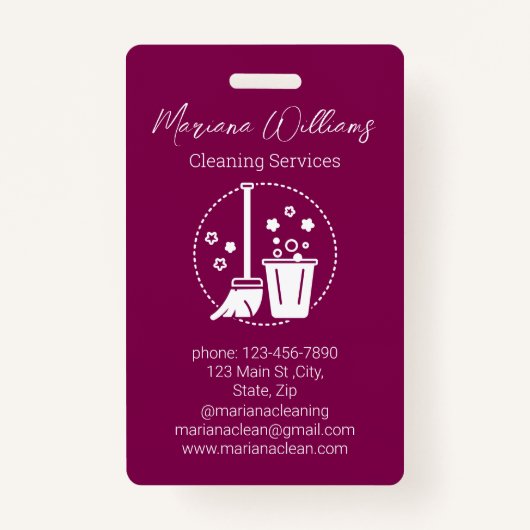 Badge  simple cleaning services logo black chic red (Devant)