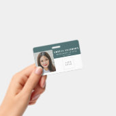 Badge Simple Code-Barres Logo Photo ID Employé Blanc et (Manuel / portable)
