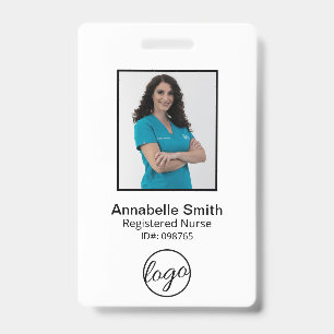 Badge Simple code-barres Photo Employé