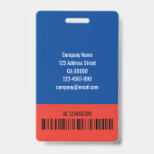 Badge Simple Code de Logo Photo Grande Rouge Bleu Foncé (Arrière)