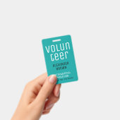 Badge Simple Code QR de Nom d'ID de Bénévole Turquoise p (Manuel / portable)