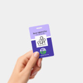 Badge Simple Creative Blue Column Modèle photo de sociét (Manuel / portable)