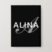 Badge Simple Custom Name Monogram Design Rectangle (Recto)