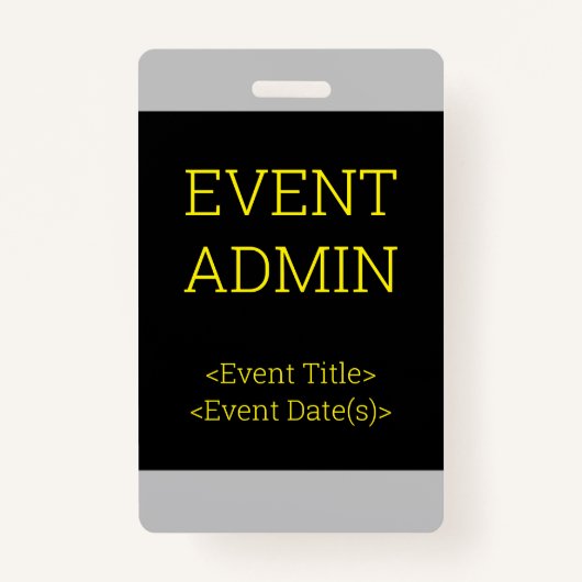 Badge simple "EVENT ADMIN" (Devant)