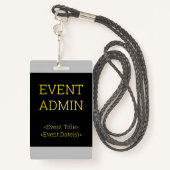 Badge simple "EVENT ADMIN" (Derrière avec lanière)