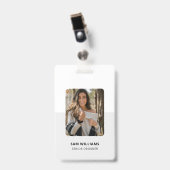 Badge Simple ID employé minimaliste (Avant avec clip)