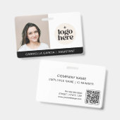 Badge Simple Identification Logo Photo Employee  (Front & Back)