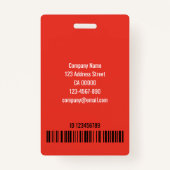 Badge Simple Light Red Large Photo Logo Code Modèle (Dos)