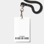 Badge Simple Logo Code-Barres Photo Département Gris Gri (Arrière avec lanière)