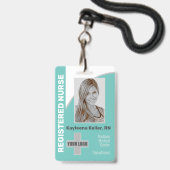 Badge Simple logo de code-barres de photo d'identité inf (Avant avec lanière)