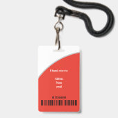 Badge Simple logo de photo de cercle d'infirmière de cod (Arrière avec lanière)