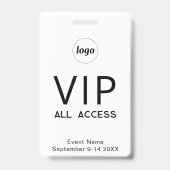 Badge Simple Logo Minimalist VIP All Access Pass Event (Arrière)