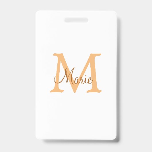 Badge simple minimal add name monogram orange brown thr (Avant)