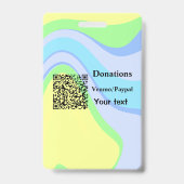 Badge Simple minimal ajouter code-barres donations venmo (Arrière)