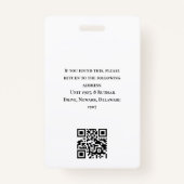 Badge Simple minimaliste Beige Business Code barre emplo (Dos)