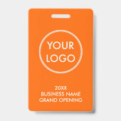 Badge Simple moderne Ajouter un logo Orange VIP Pass (Dos)