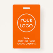Badge Simple moderne Ajouter un logo Orange VIP Pass (Dos)