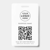 Badge Simple Moderne Logo d'entreprise de code QR person (Arrière)