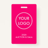 Badge Simple Moderne Magenta Ajouter Logo Enchère VIP Pa (Dos)