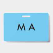 Badge Simple monogramme ajouter votre nom lettre man min (Dos)