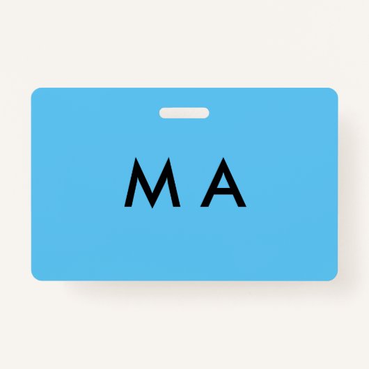 Badge Simple monogramme ajouter votre nom lettre man min (Devant)