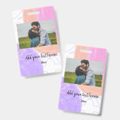 Badge simple nom minimal customisé monogramme couple (Avant & arrière)