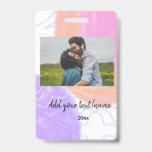 Badge simple nom minimal customisé monogramme couple (Arrière)